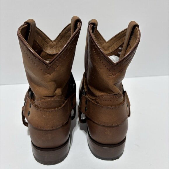 Frye Women’s Wyatt Harness Short Cognac Leather Boots, Size 8 M - Picture 4 of 7